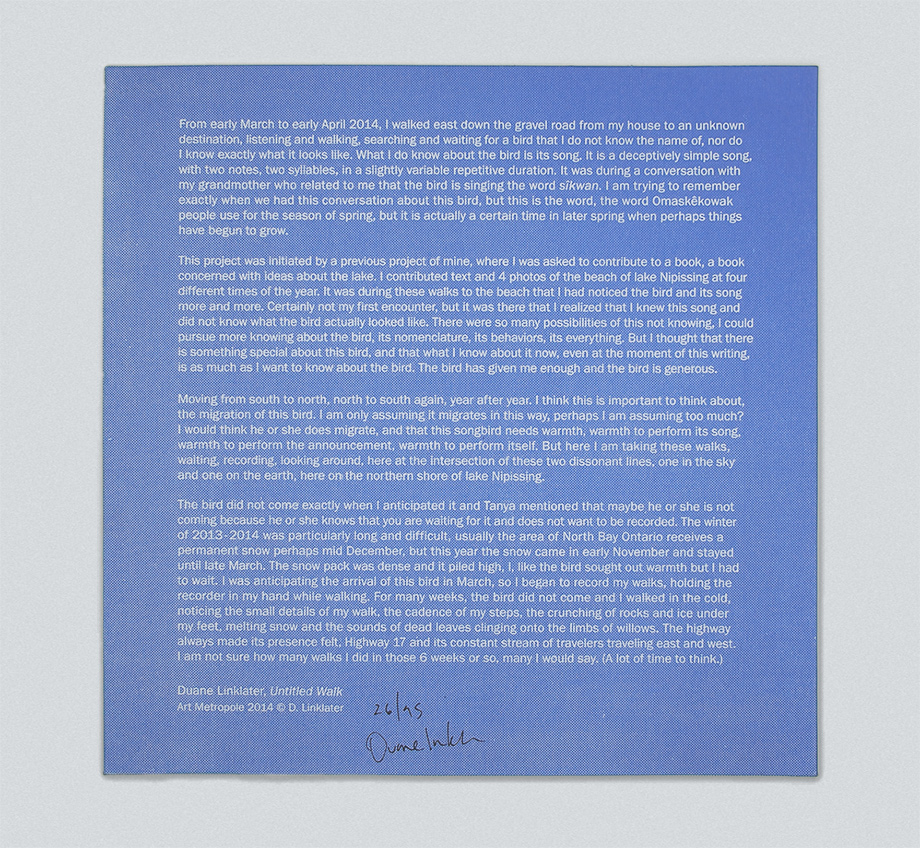 Untitled Walk Record Back Cover